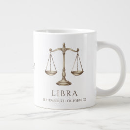 Libra Zodiac Personalized Name & Birth Date Jumbo-Tasse