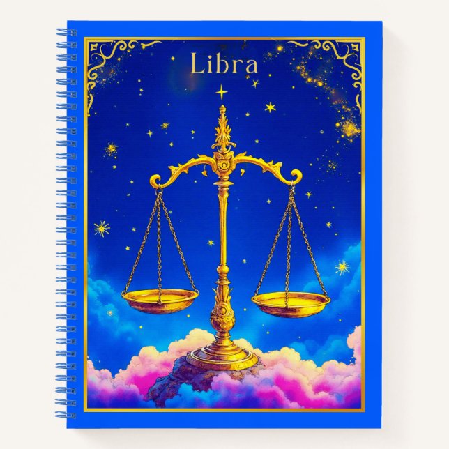 Libra Zodiac Scales in a Star-Filled Sky Journal  Notizbuch (Vorderseite)