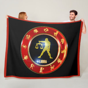 Libra Zodiac Sign Astrologie Fleece Blanket