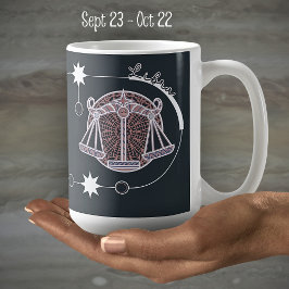 Libra Zodiac Sign Astrologie Mandala Gray White Kaffeetasse