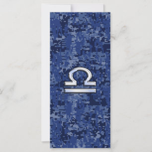 Libra Zodiac Sign auf blauer digitaler Camouflage
