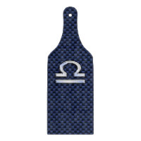 Libra Zodiac Sign auf Blue Carbon Fibre Style