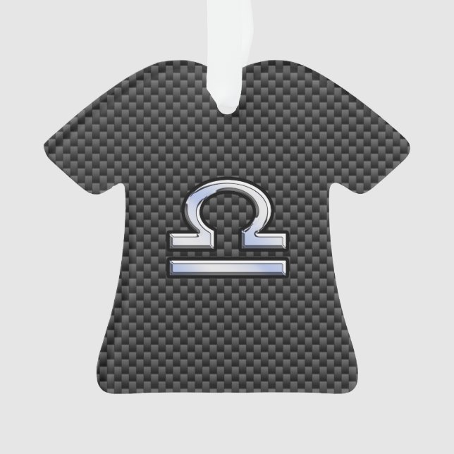 Libra Zodiac Sign auf Carbon Fiber Style Ornament (Vorderseite)