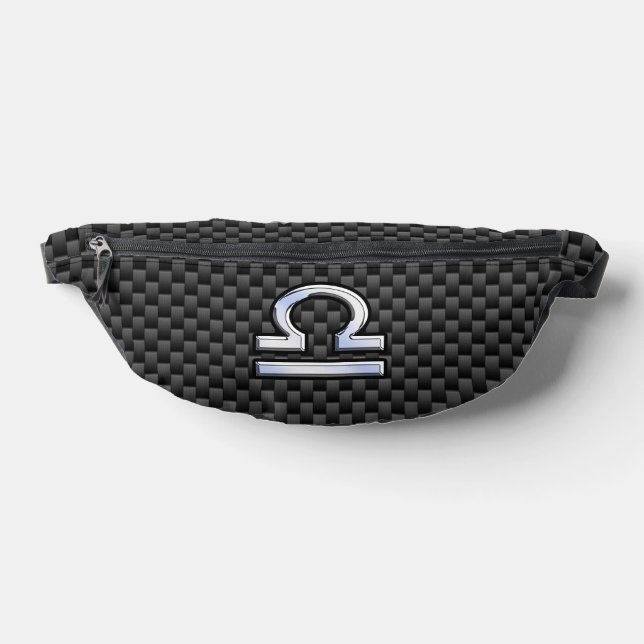 Libra Zodiac Sign auf schwarzen Karbon Fibre Print Bauchtasche (Ablage )