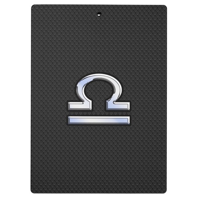 Libra Zodiac Sign auf Schwarzer Schlange Hautdekor Klemmbrett (Rückseite)