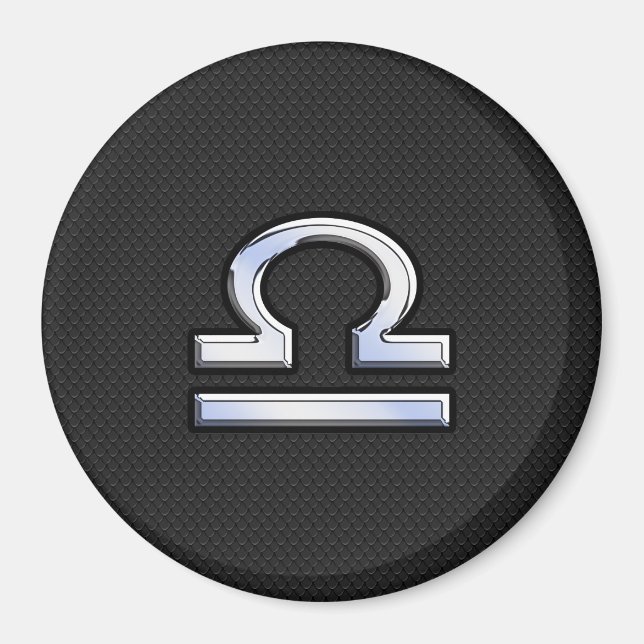 Libra Zodiac Sign auf Schwarzer Schlange Hautdekor Magnet (Vorne)