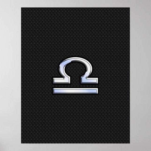 Libra Zodiac Sign auf Schwarzer Schlange Hautdekor Poster (Vorne)