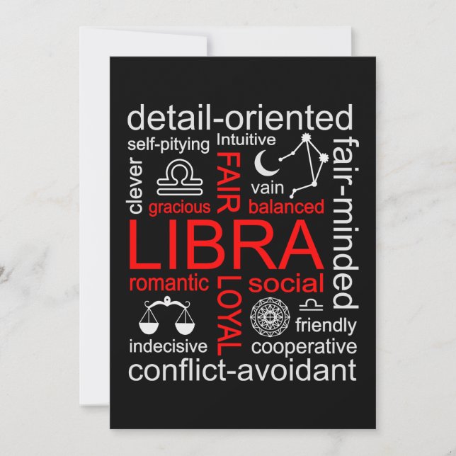 Libra Zodiac Sign Einladung (Vorderseite)