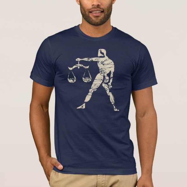 Libra Zodiac Sign Grunge September 23 - Oktober 22 T-Shirt (Vorderseite)
