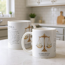 Libra Zodiac Sign Horoscope Personalized Gift Kaffeetasse