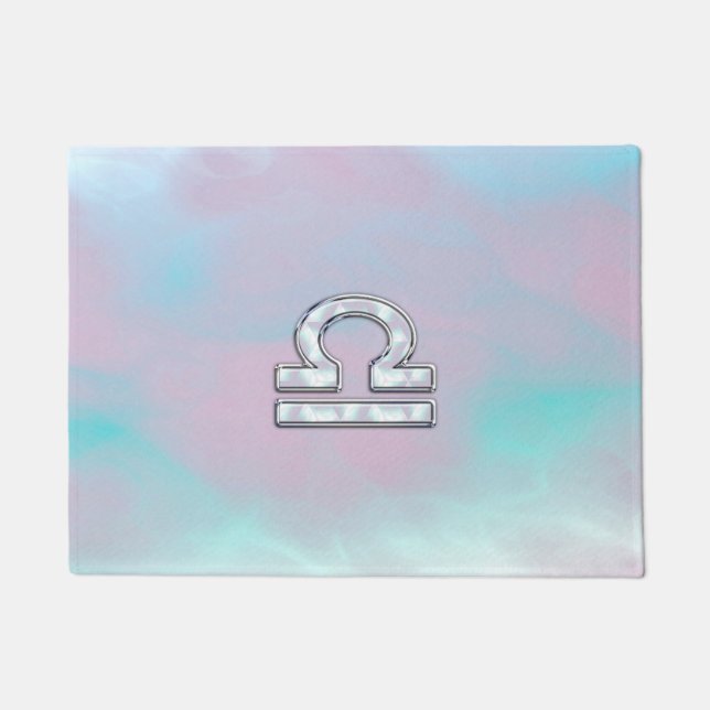Libra Zodiac Sign Mother of Pearl Style Fußmatte (Vorderseite)