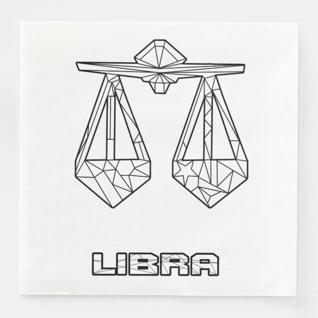 Libra Zodiac Sign Napkin Serviette (Vorderseite)