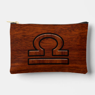 Libra Zodiac Sign on Mahogany Brown Style Print Zubehörtasche