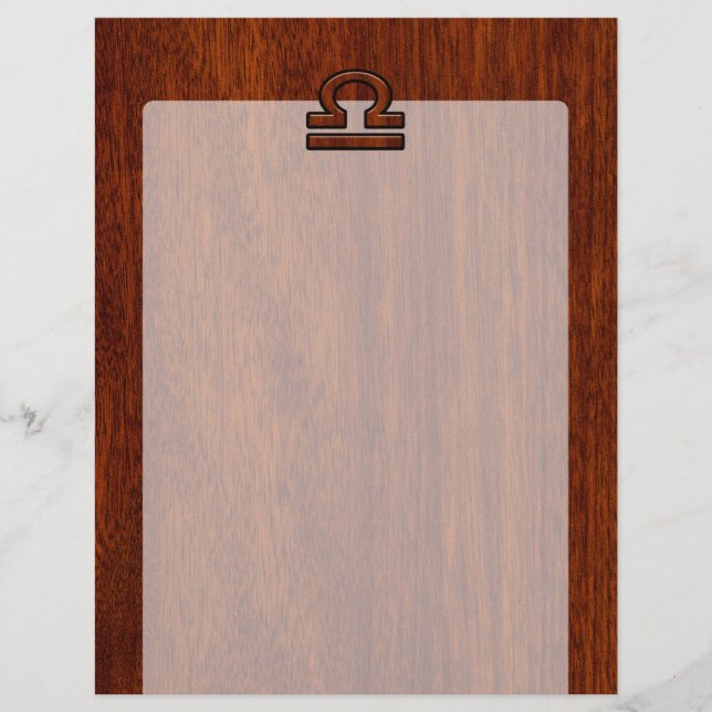 Libra Zodiac Sign on Mahogany Style Deco (Vorderseite)