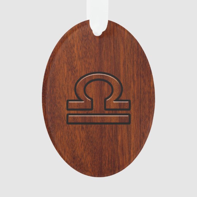 Libra Zodiac Sign on Mahogany Style Deco Ornament (Vorderseite)