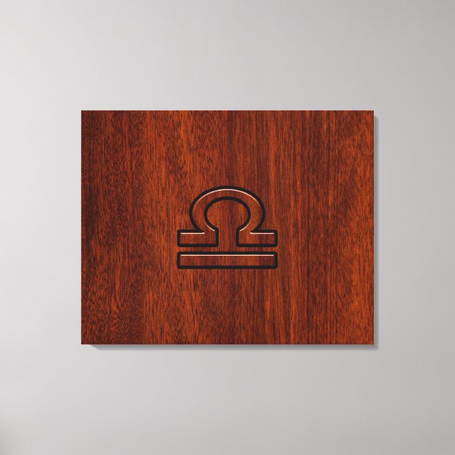 Libra Zodiac Sign on Mahogany Style Print Leinwanddruck (Vorderseite)