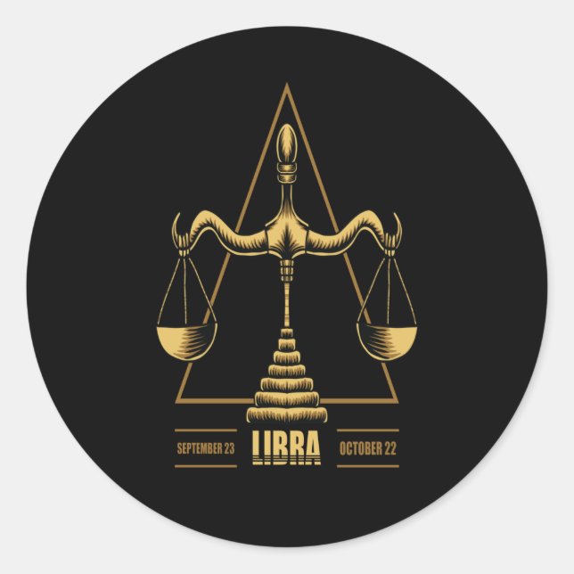 Libra Zodiac Sign Runder Aufkleber (Vorderseite)