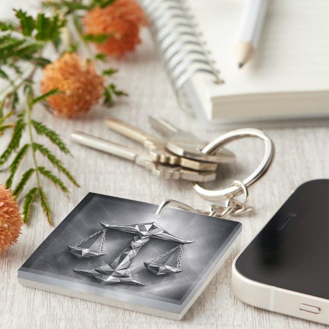 libra zodiac sign schlüsselanhänger (Vorderseite rechts)