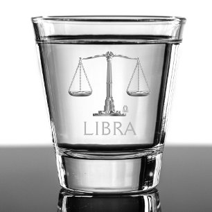 Libra Zodiac Sign Silver Scale Geburtstag Schnapsglas