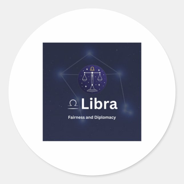Libra Zodiac Sign Sticker (Vorderseite)