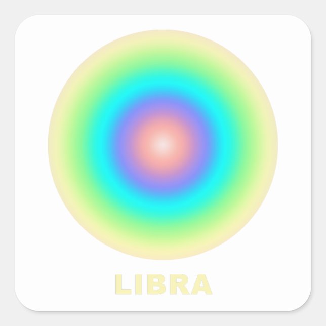 Libra Zodiac Sign Stylish Gradient Quadratischer Aufkleber (Vorderseite)