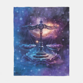 Libra Zodiac Sign Watercolor Design Fleecedecke