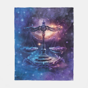 Libra Zodiac Sign Watercolor Design Fleecedecke