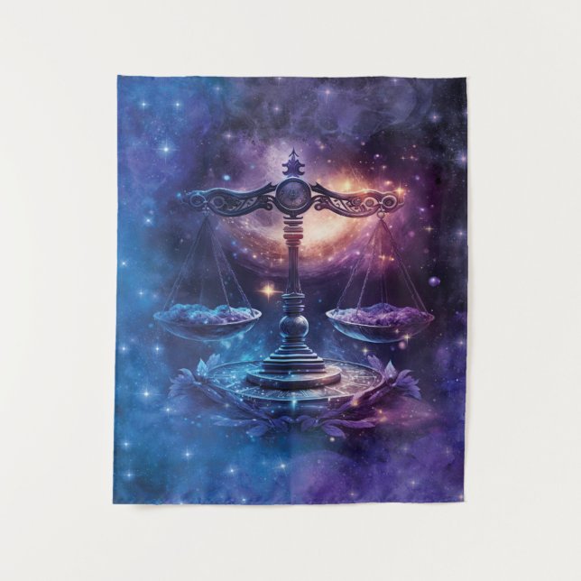 Libra Zodiac Sign Watercolor Design Wandteppich (Vorderseite)