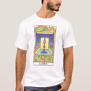 Libra Zodiac Signa Abstrakte Kunst Vintag T-Shirt