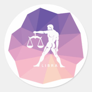 Libra zodiac signiert modernes Design-Aufkleber Runder Aufkleber