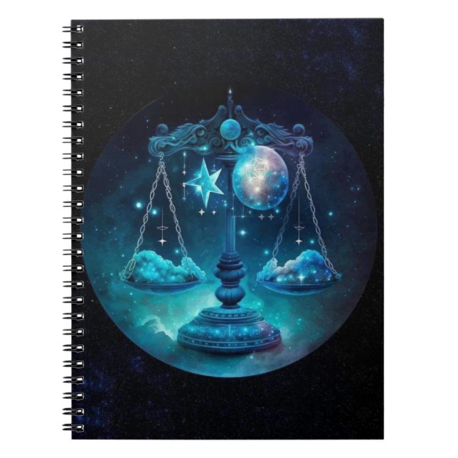 Libra Zodiac Spiral Notebook Notizblock (Vorderseite)