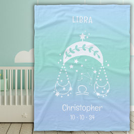 Libra Zodiac Star Name Birthdate Blue Baby Fleecedecke