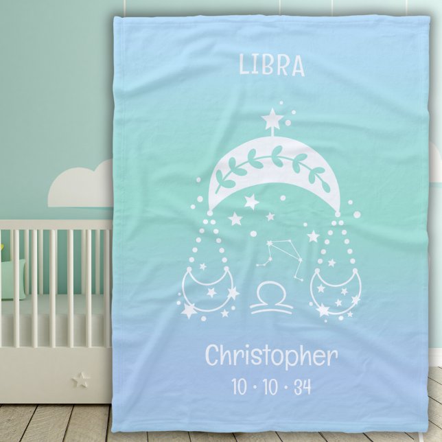 Libra Zodiac Star Name Birthdate Blue Baby Fleecedecke (Von Creator hochgeladen)