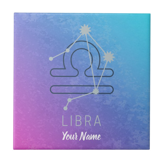 Libra Zodiac Star Sign Horoskop Constellation Fliese (Vorderseite)