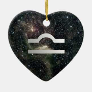 Libra Zodiac Star Sign Universe Birthday Heart Keramik Ornament