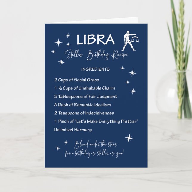 Libra Zodiac Stellar Geburtstagsreecipe Karte (Vorderseite)