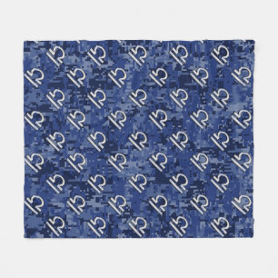 Libra Zodiac-Symbol auf Blue Digital-Camouflage Fleecedecke