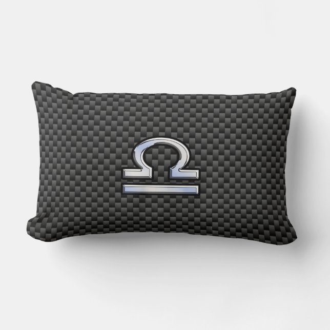 Libra Zodiac Symbol auf Carbon Fibre Decor Lendenkissen (Vorderseite)