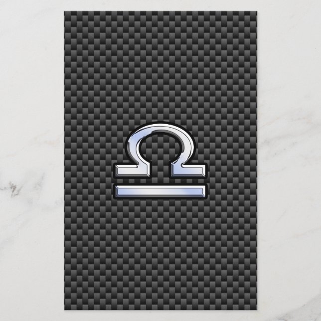Libra Zodiac Symbol auf Carbon Fibre Print Briefpapier (Vorderseite)