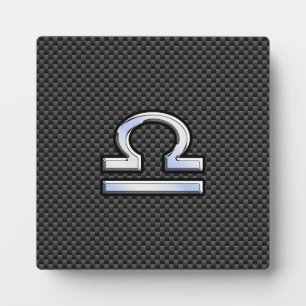 Libra Zodiac Symbol auf Carbon Fibre Print Fotoplatte