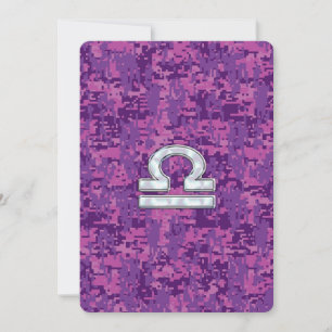 Libra Zodiac-Symbol auf der Fuchsia Digitalen Camo