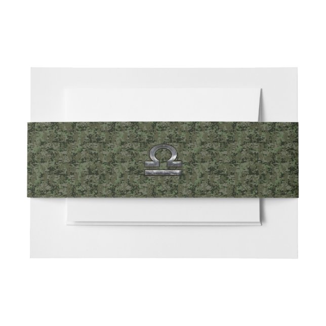Libra Zodiac-Symbol auf grüner digitaler Camouflag Einladungsbanderole (Vorderseite Beispiel)