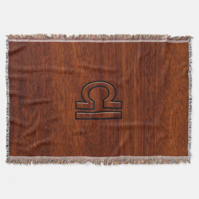 Libra Zodiac Symbol auf Mahagoni Druck Decke (Vorderseite)