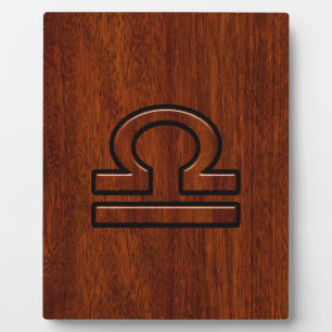 Libra Zodiac Symbol auf Mahogany Fotoplatte