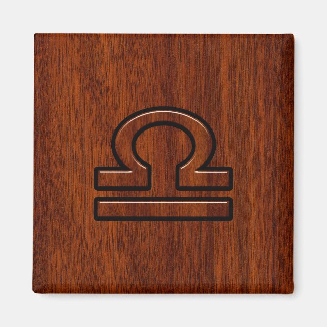 Libra Zodiac Symbol auf Mahogany Magnet (Vorne)