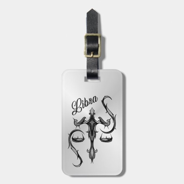 Libra Zodiac-Symbol Gepäckanhänger (Vorderseite vertikal)