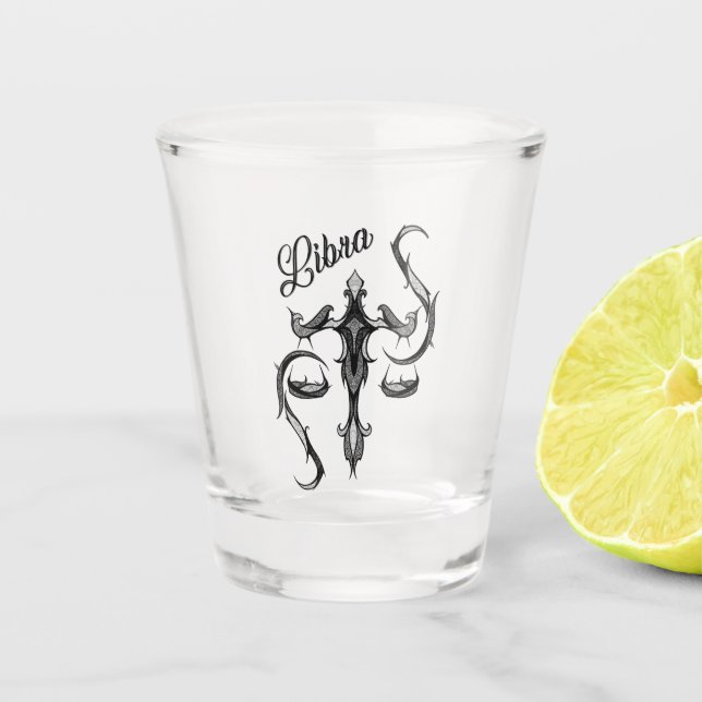 Libra Zodiac Symbol Glass Schnapsglas (Vorderseite)