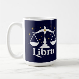 Libra Zodiac Symbol mit Sternen und Skala Kaffeetasse