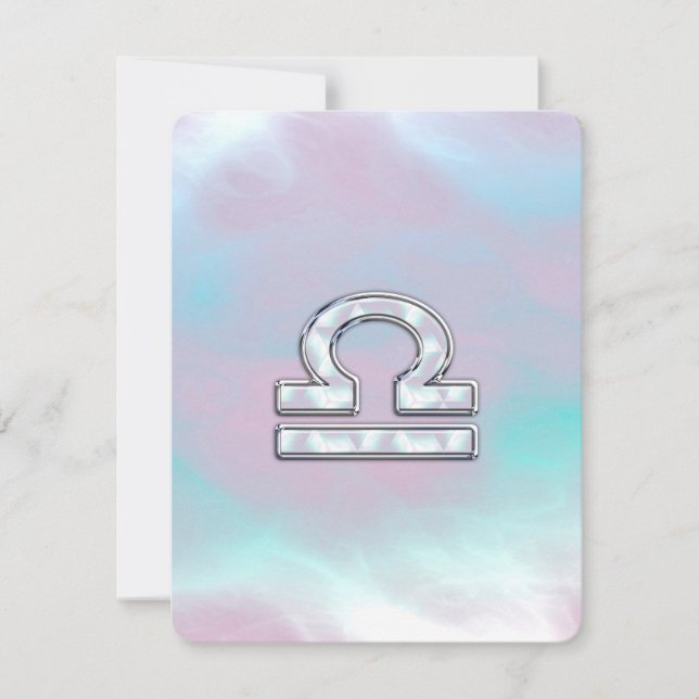 Libra Zodiac Symbol Mutter von Perlenstil (Vorderseite)