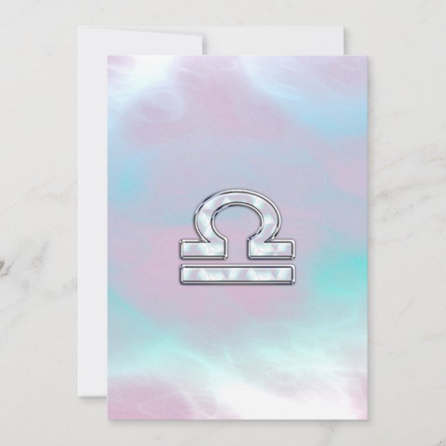 Libra Zodiac Symbol Mutter von Perlenstil (Vorderseite)